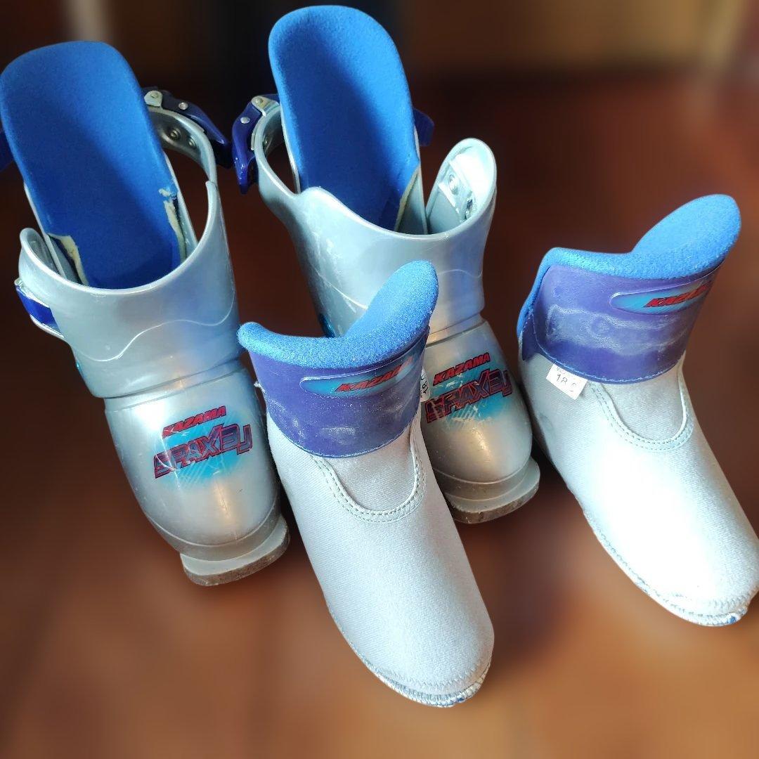 KAZAMA 90cm キッズ スキーセット ブルー