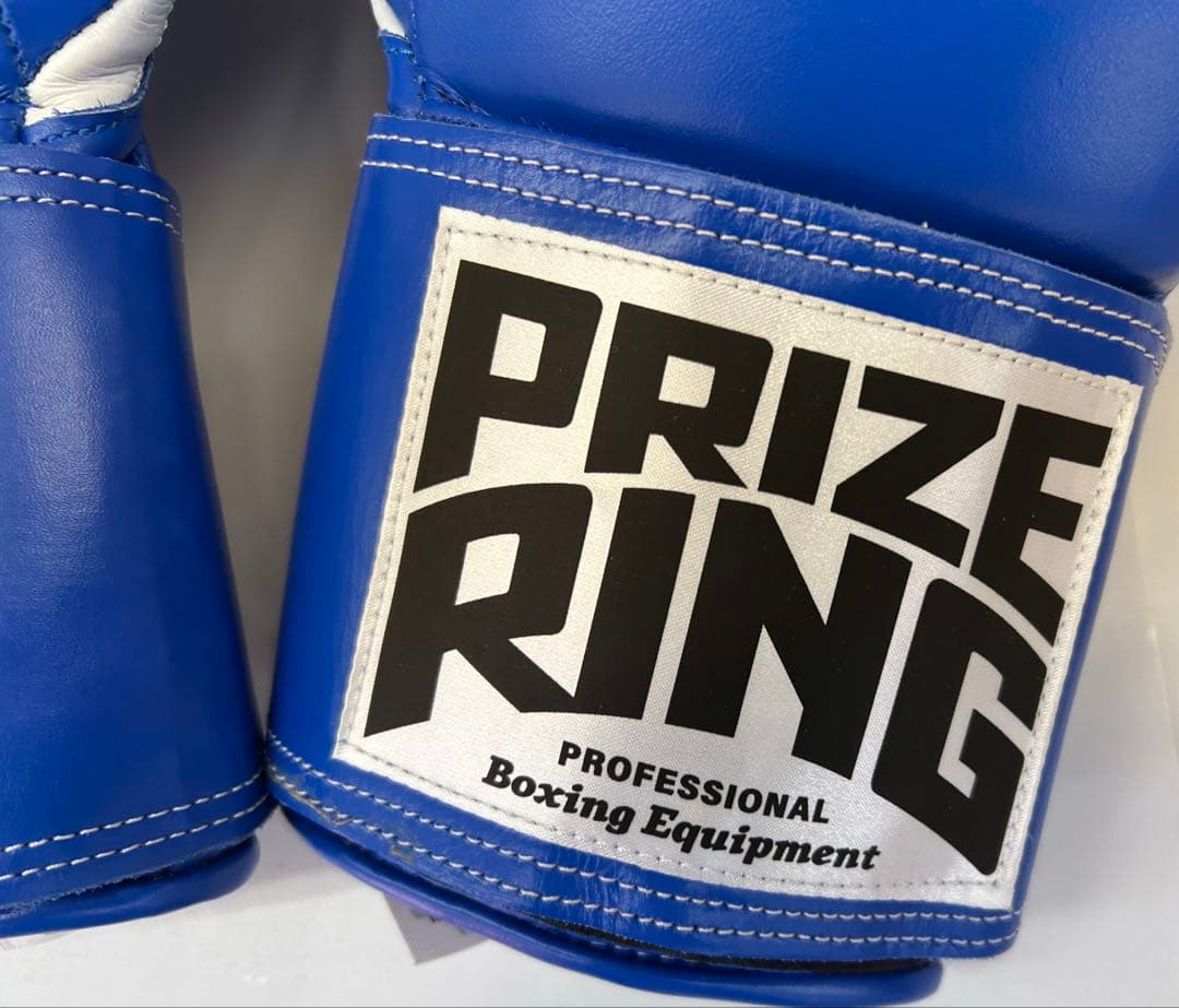 プライズリング　ボクシンググローブ　本革製　16oz 青