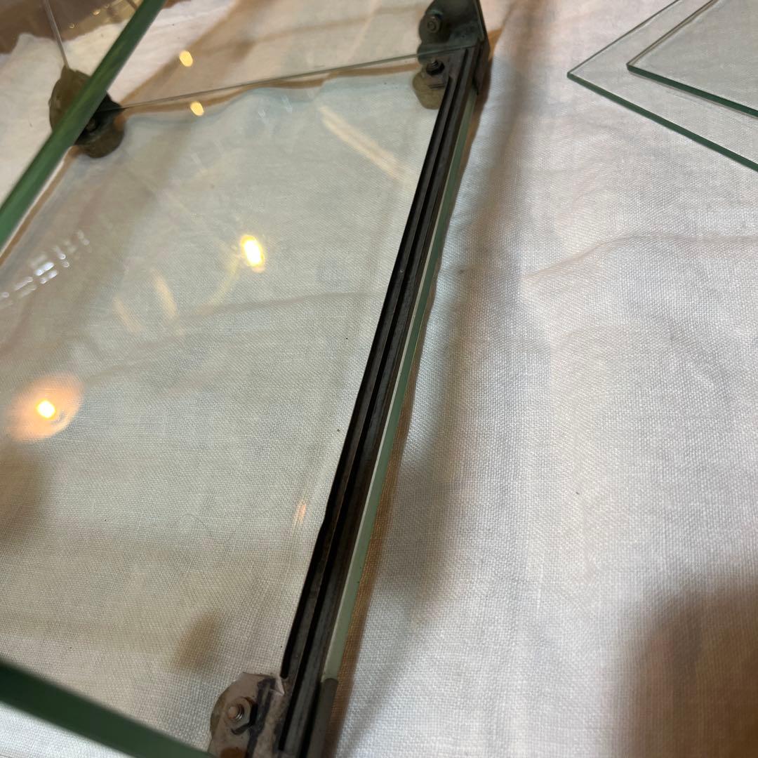 希少サイズ！美品　アンティーク　レトロ　ガラスショーケース　ディスプレイ　什器