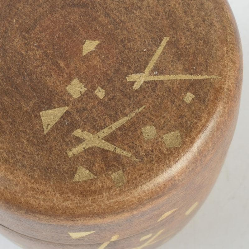 茶道具　蒔絵師　中林貴山作　金箔散　和紙貼　中棗　共箱　V　9764