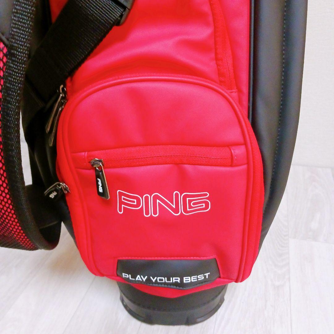 ＰＩＮＧ ピン ゴルフ キャディバッグ９型【ブラック/レッド】美品！