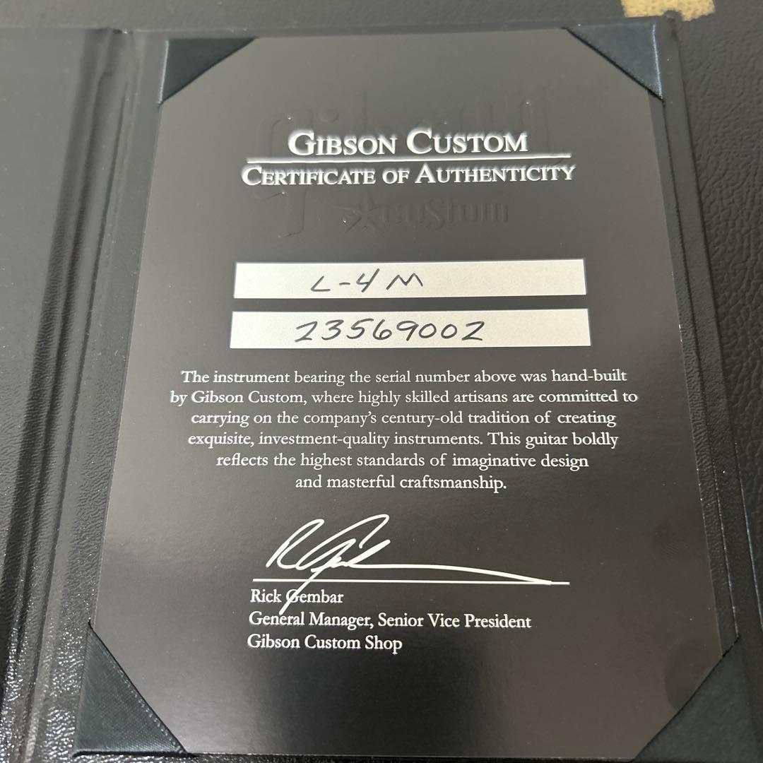美品ギブソンL4M カスタムショップ2009年モデル　ハードケース鑑定書