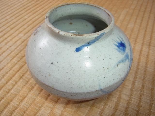 ◆希少 美品 16世紀！南海古陶磁（ベトナム古陶磁） 安南染付小壺 青花草紋