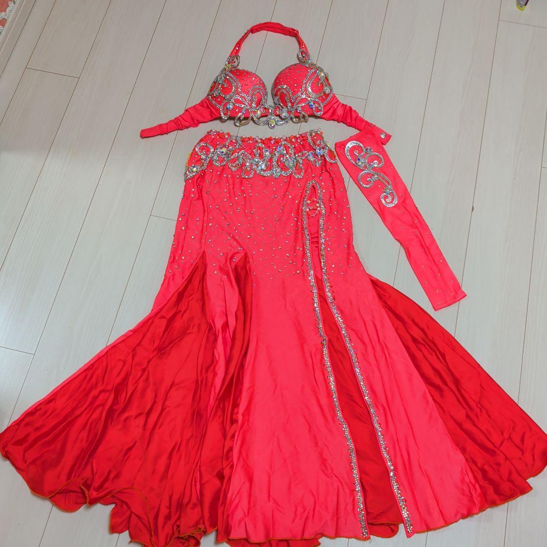 ベリーダンス 衣装 セットアップ オレンジ マーメイドスカート