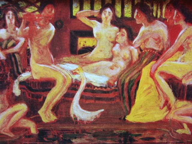 青木繁、【天平時代】、年代物・希少な画集画、新品高級額 額装付