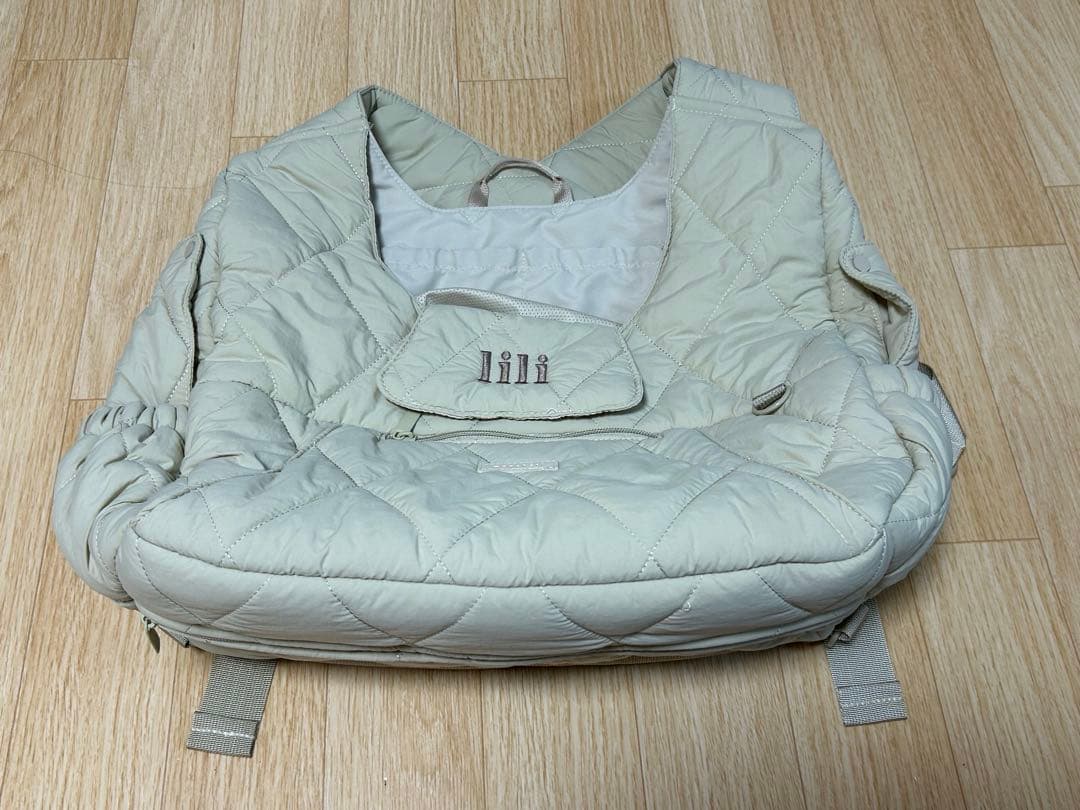 【mi】moncheri キルティングフロントリュック S ベージュ