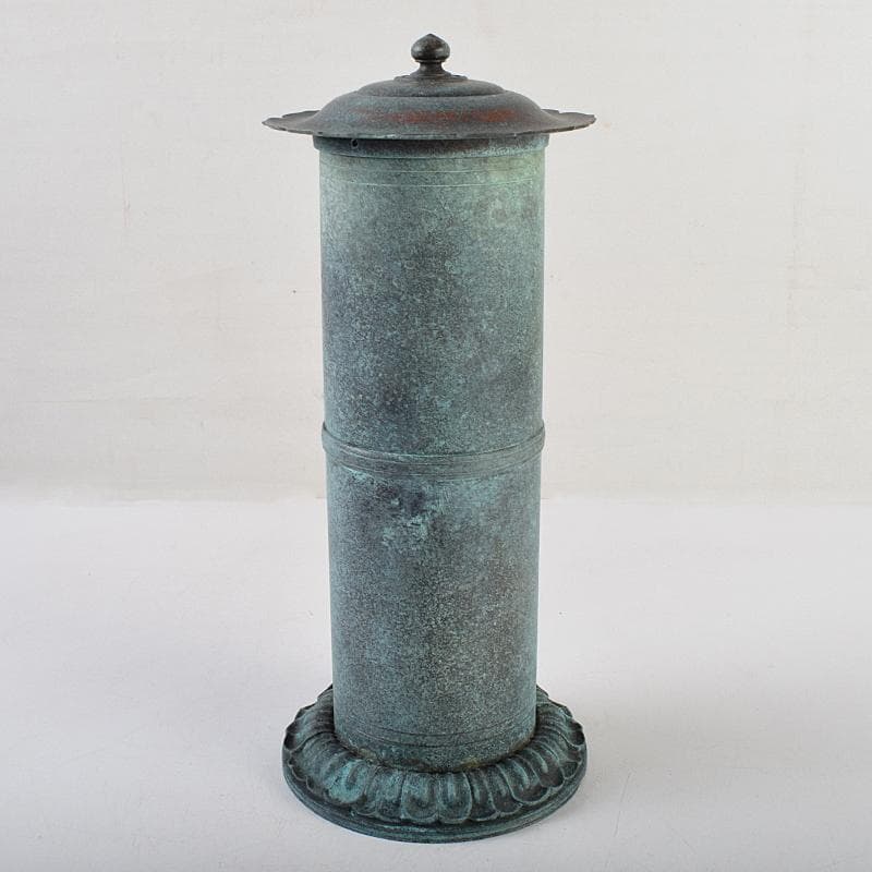 仏教美術　一ノ瀬宗辰作　青銅　経筒　共箱　U　R9520B