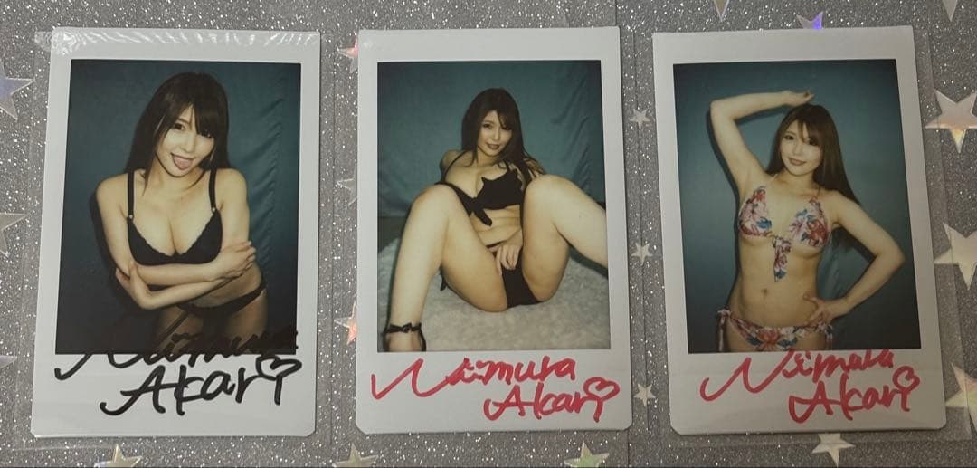 新村あかり　直筆サイン入りチェキ　3枚セット