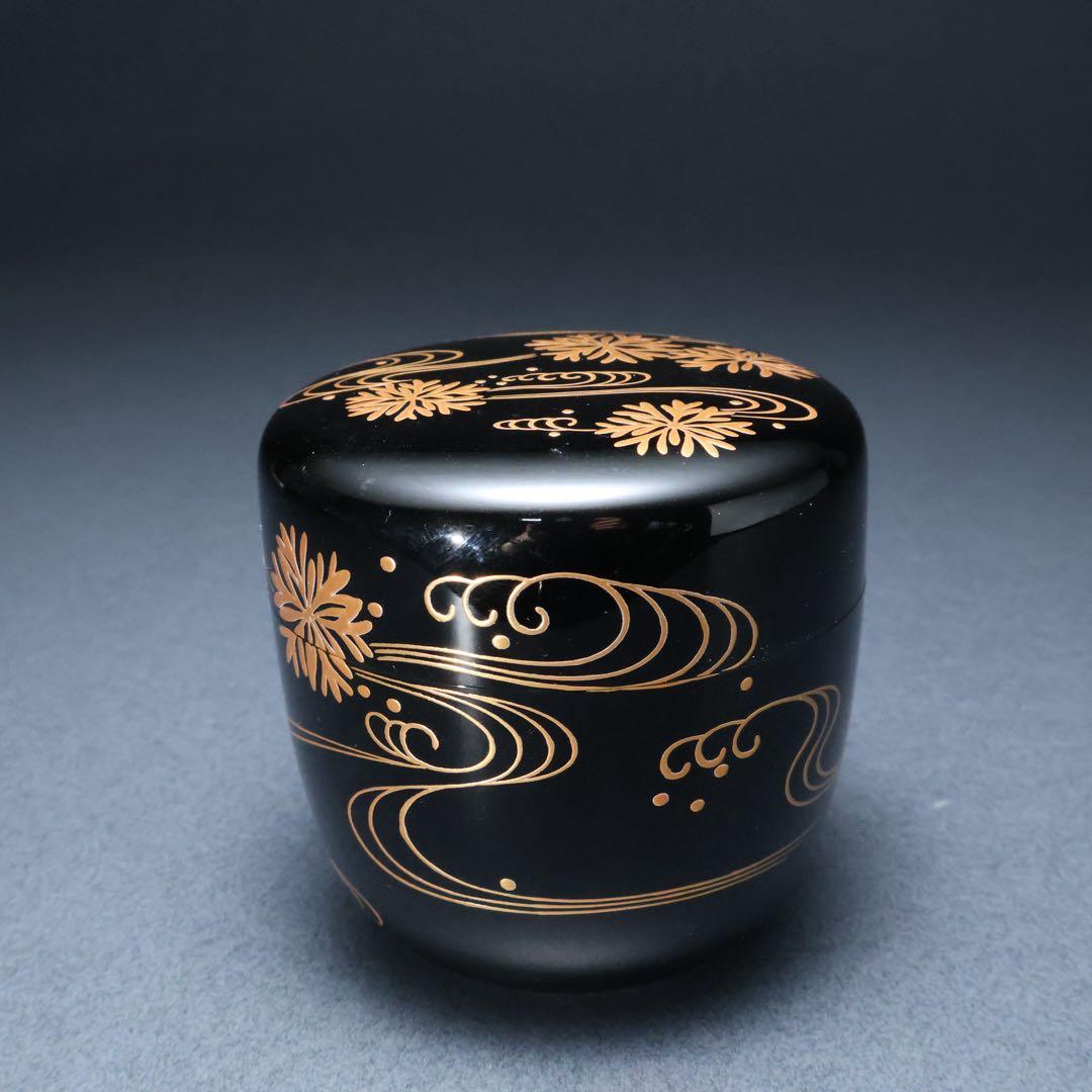 棗　光琳波に海松蒔絵　内銀仕上げ　金蒔絵　夏　R1415お10