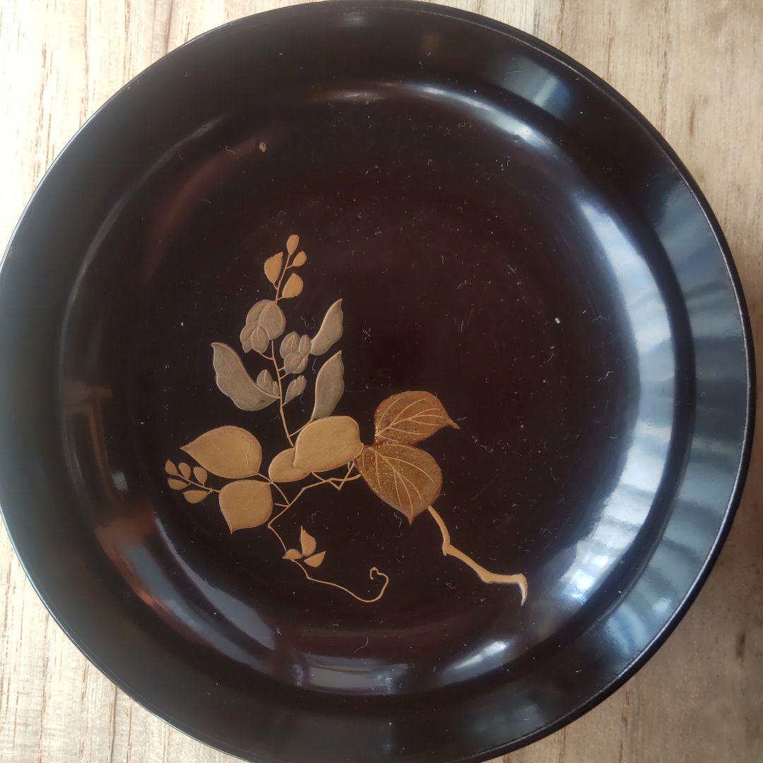 マルぽよ　漆木皿　金箔装飾 5枚セット（二組）　蒔絵　絵がわり