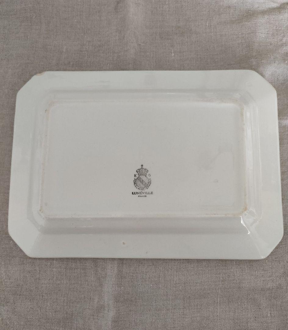 週末限定価格フランスアンティーク　LUNEVILLスクエアプレート