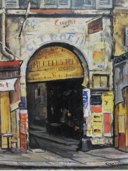 荻須高徳、サン・マルタンの裏町、希少な額装用画集より、新品高級額装付