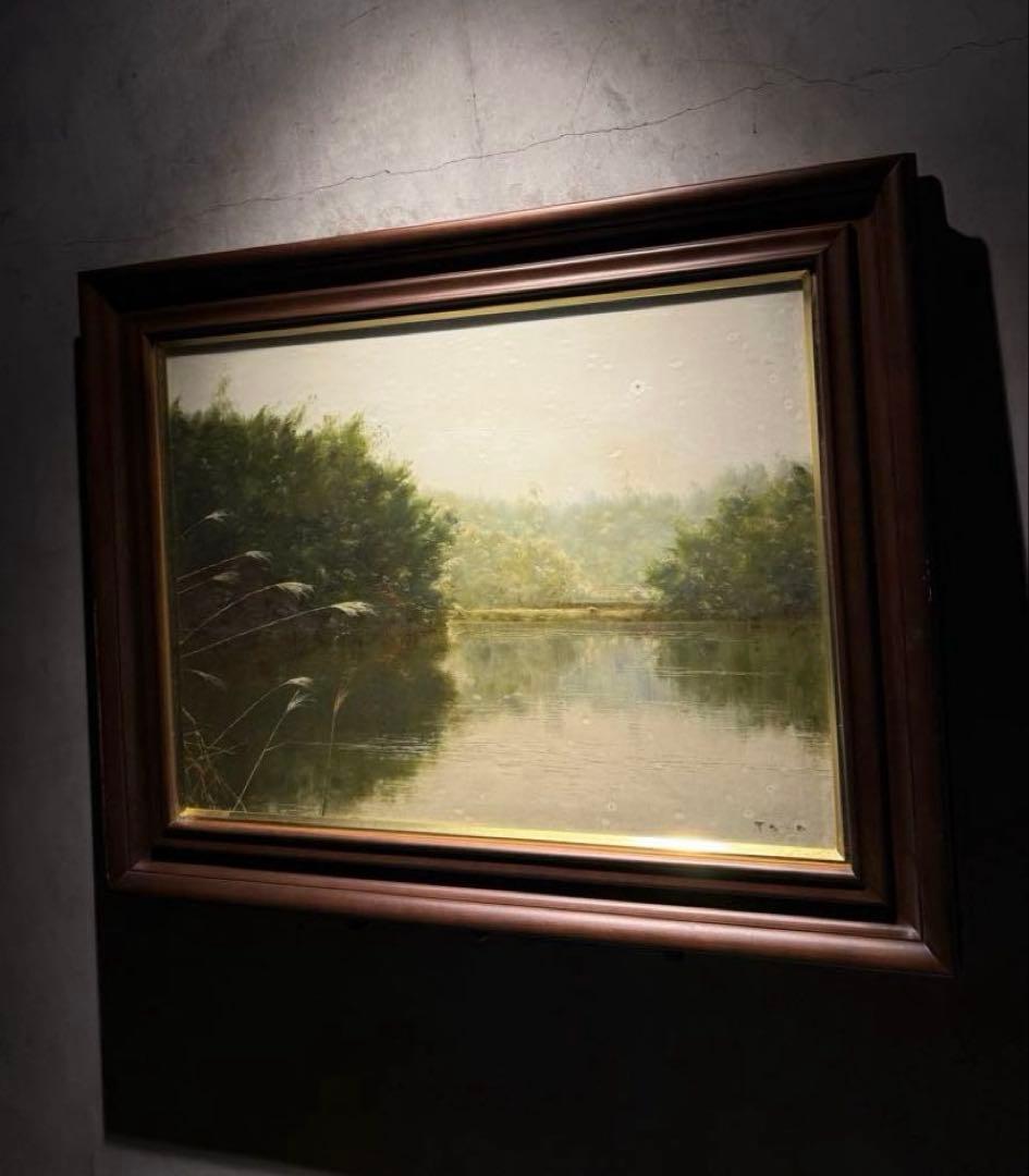 リアリズム　林朝路【あさがすみ】肉筆油彩画