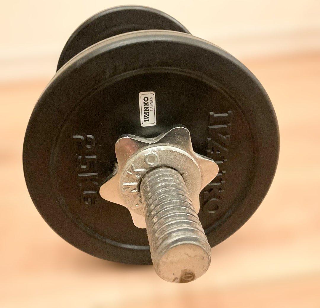 IVANKO 　ラバーダンベル　シャフト　1.25kg×4枚　2.5kg×4枚