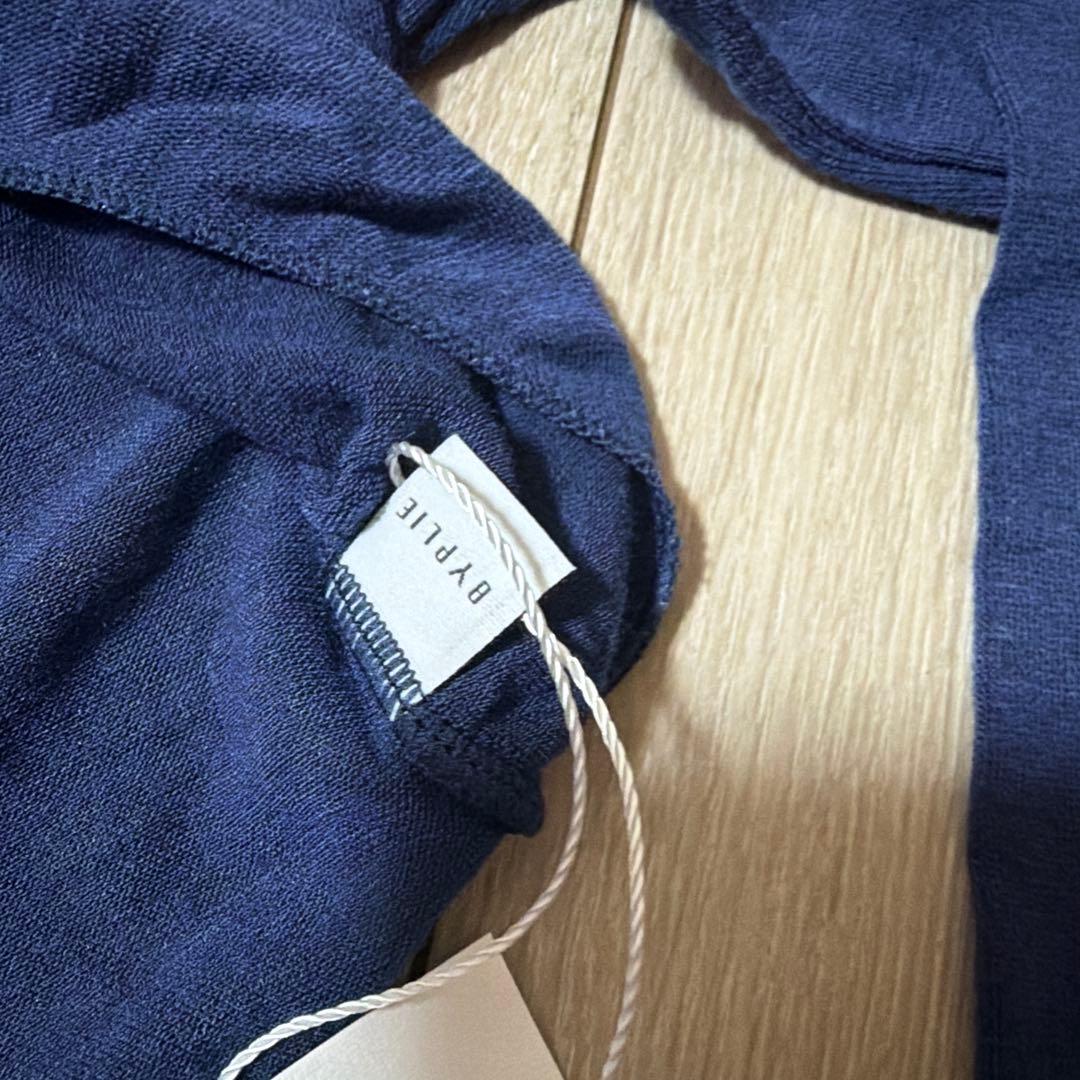 バイプリエ　ニットシャーリングシュラグ　ネイビー