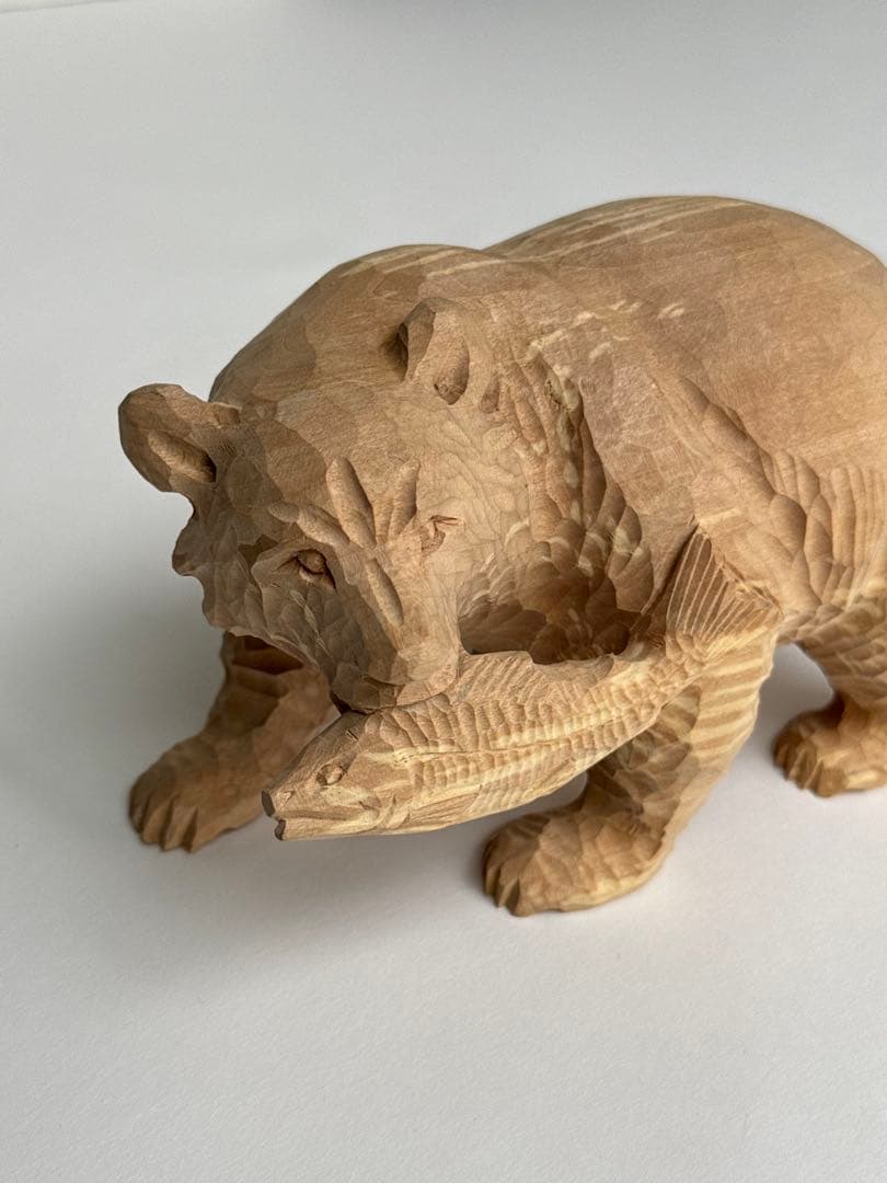 木彫り熊 上西捷敏 民芸品 工芸品 伝統工芸 アイヌ 八雲 レリーフ オブジェ