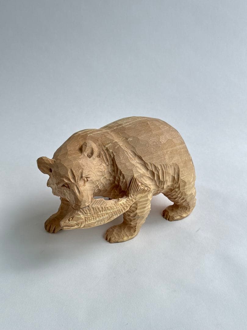 木彫り熊 上西捷敏 民芸品 工芸品 伝統工芸 アイヌ 八雲 レリーフ オブジェ