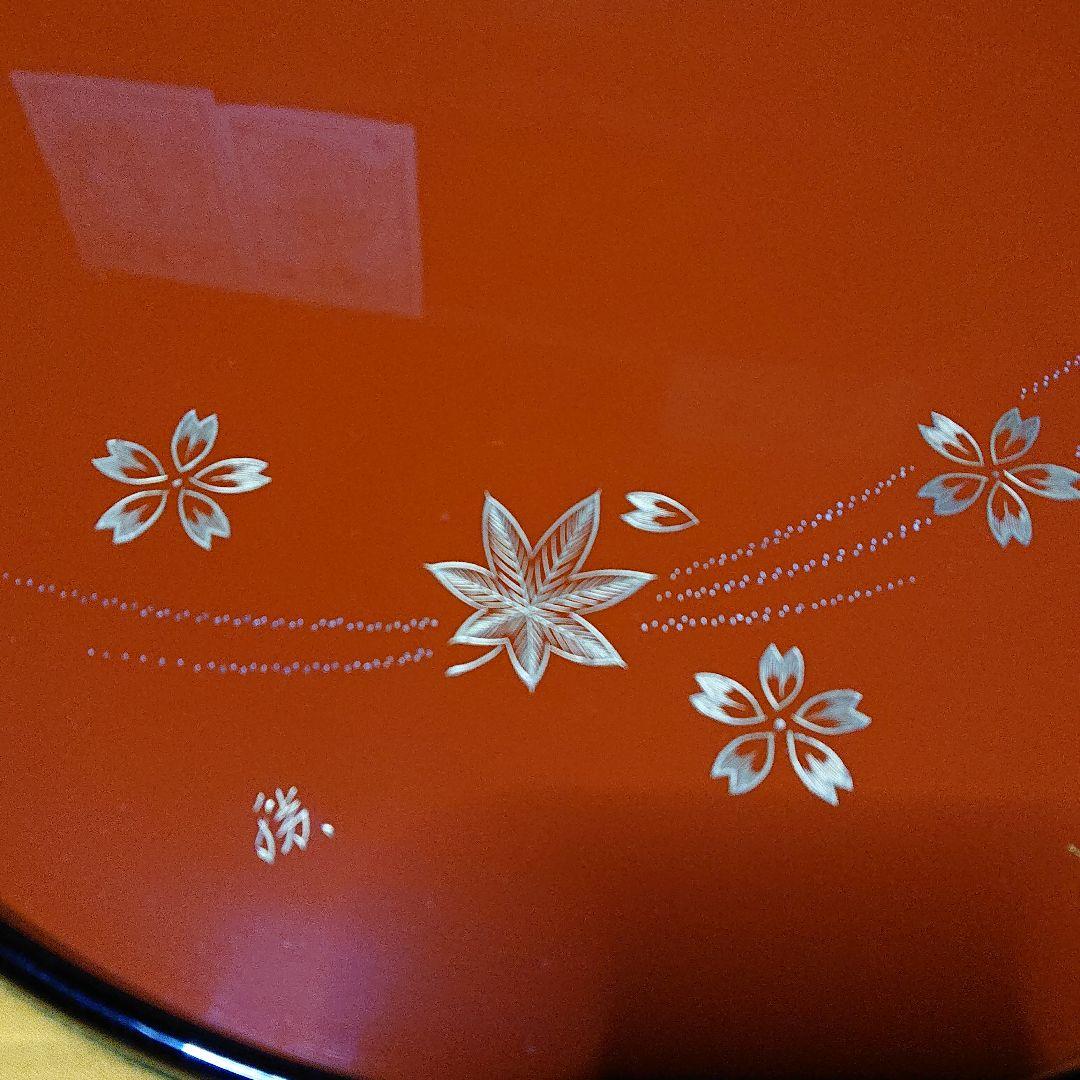 高級輪島塗わじま龍作・丸盆春秋・未使用品☆価格交渉ＯＫ☆