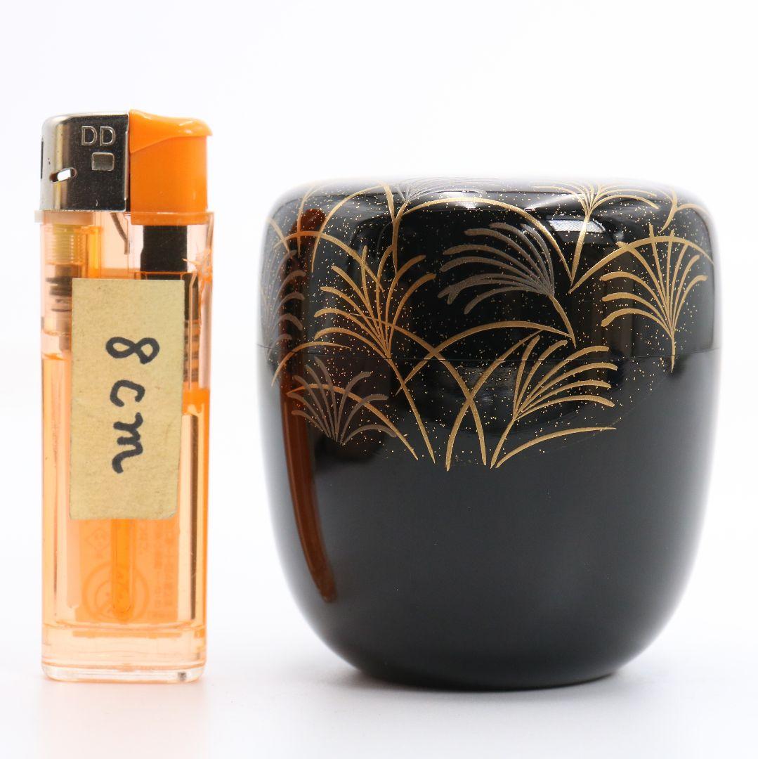 田中宗凌作 月に芒 中棗 武蔵野蒔絵 茶道具 共箱　V999