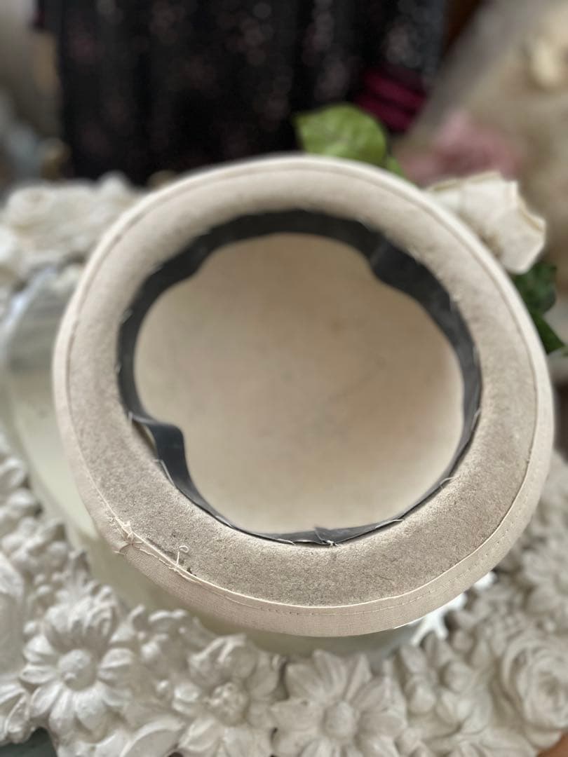 〜♡〜 フランスアンティーク お花が可愛らしいハット〜♡〜 アンティーク布花