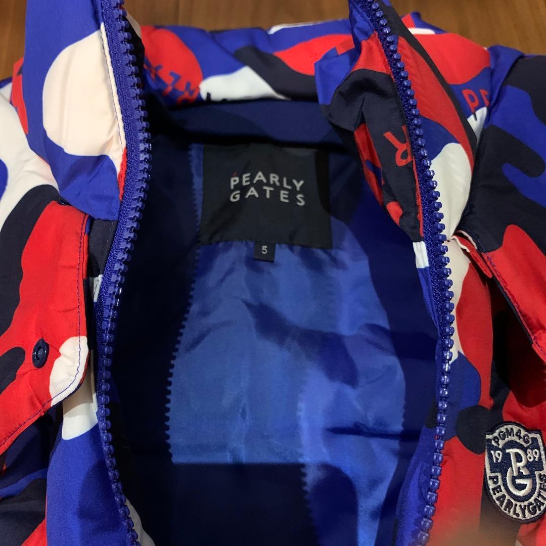 パーリーゲイツ　メンズゴルフウェア　ダウンベスト　トリコロールカラー　カモフラ