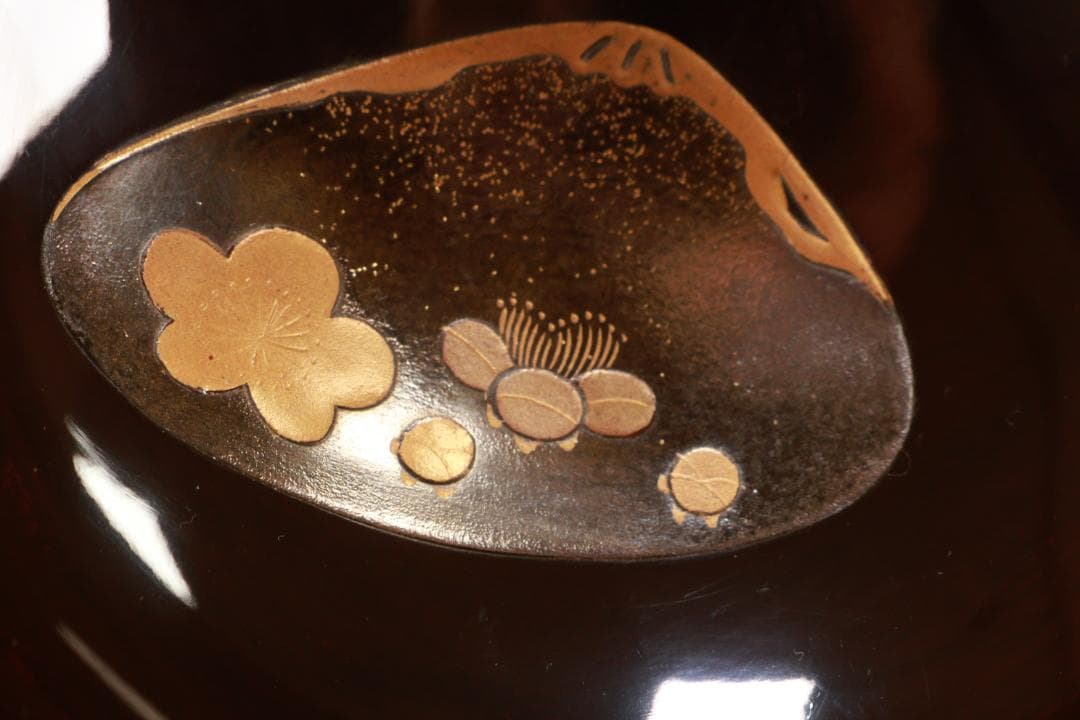 macaron BJ093 時代輪島塗　貝尽くし蒔絵　吸物椀　五客　木製