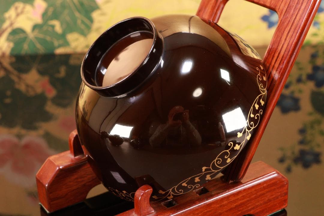 macaron BJ093 時代輪島塗　貝尽くし蒔絵　吸物椀　五客　木製