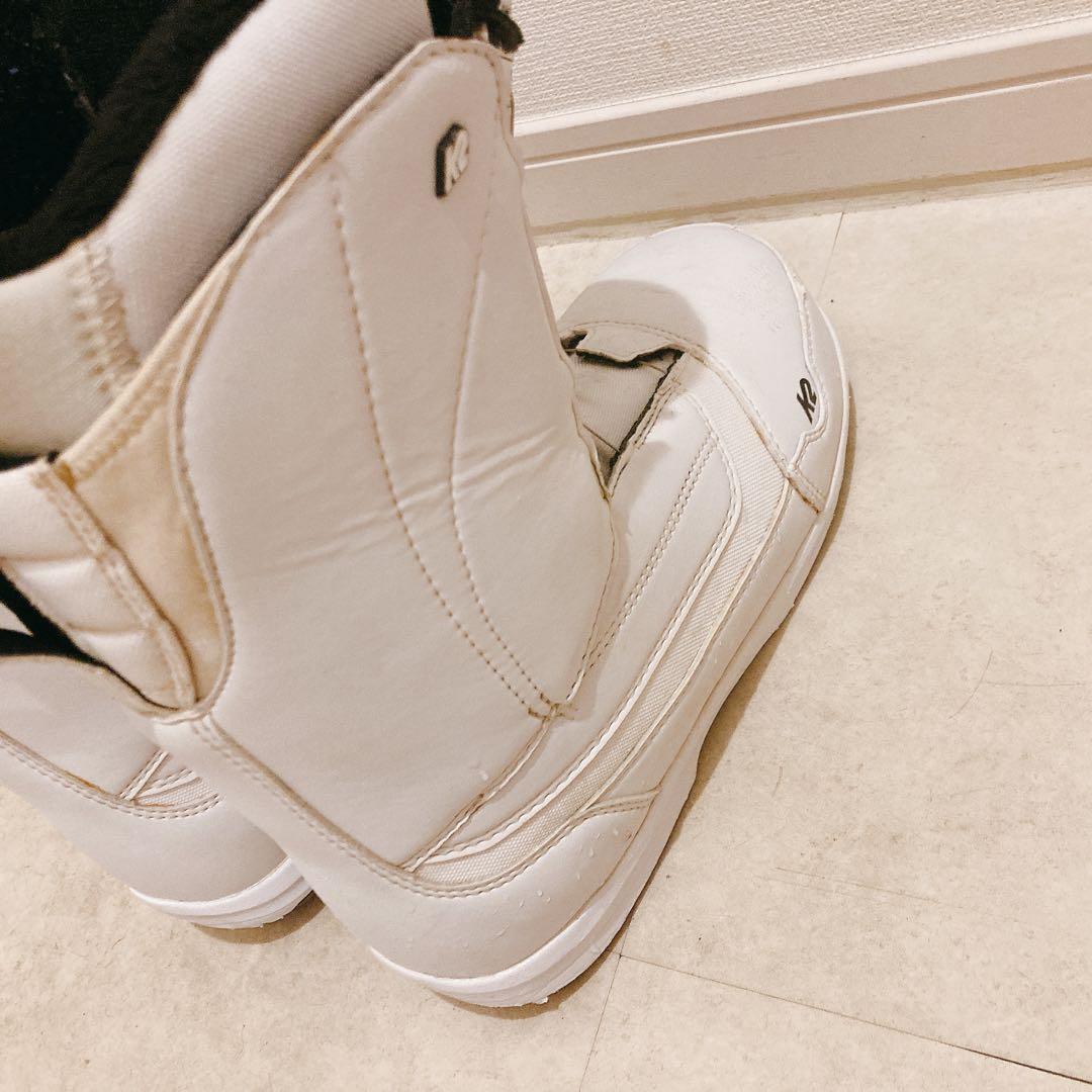 K2スノーボードブーツ 女性25cm ホワイト　BOA