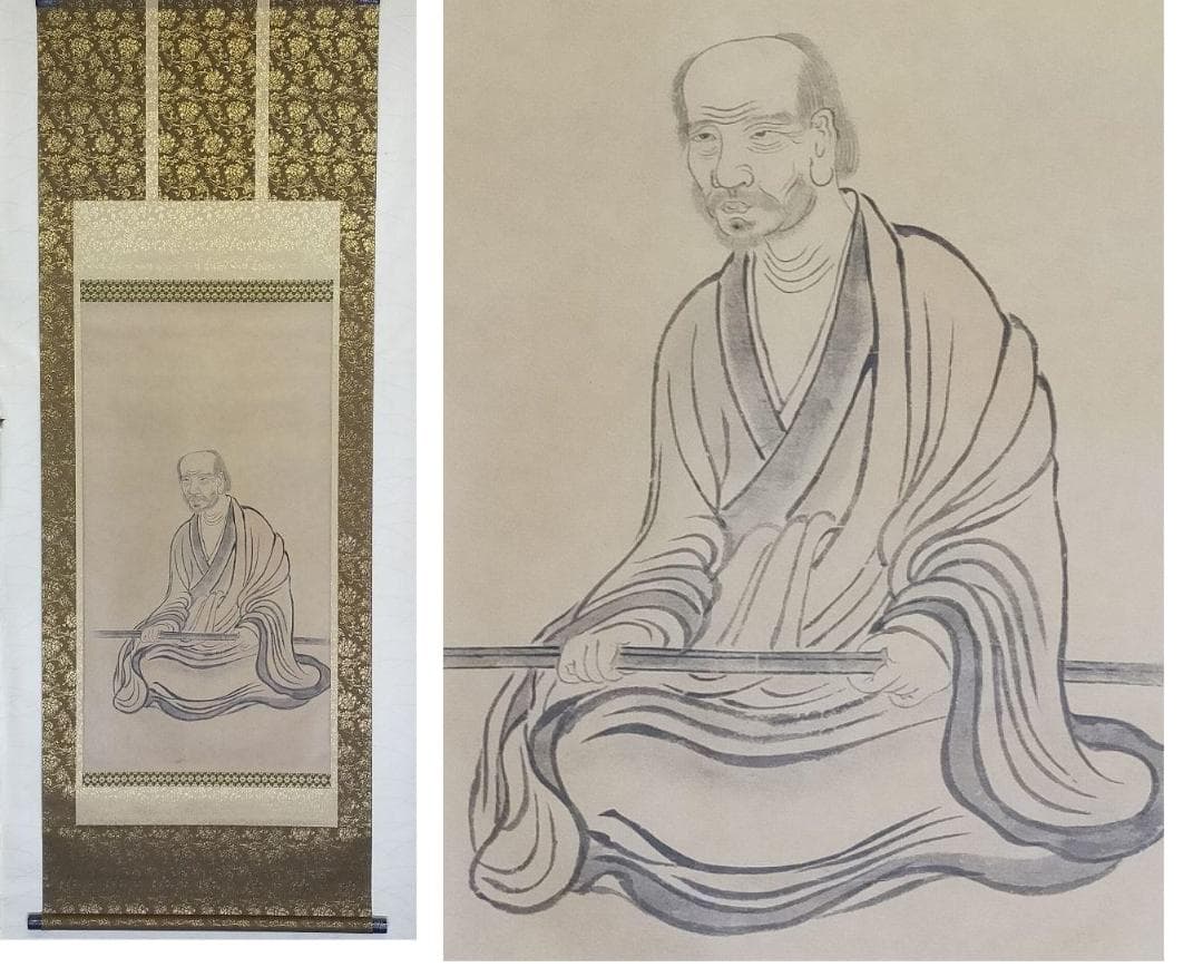 ♥掛軸　工芸　徳山 禅師（徳山 宣鑑）　共箱付き　掛け軸　骨董品