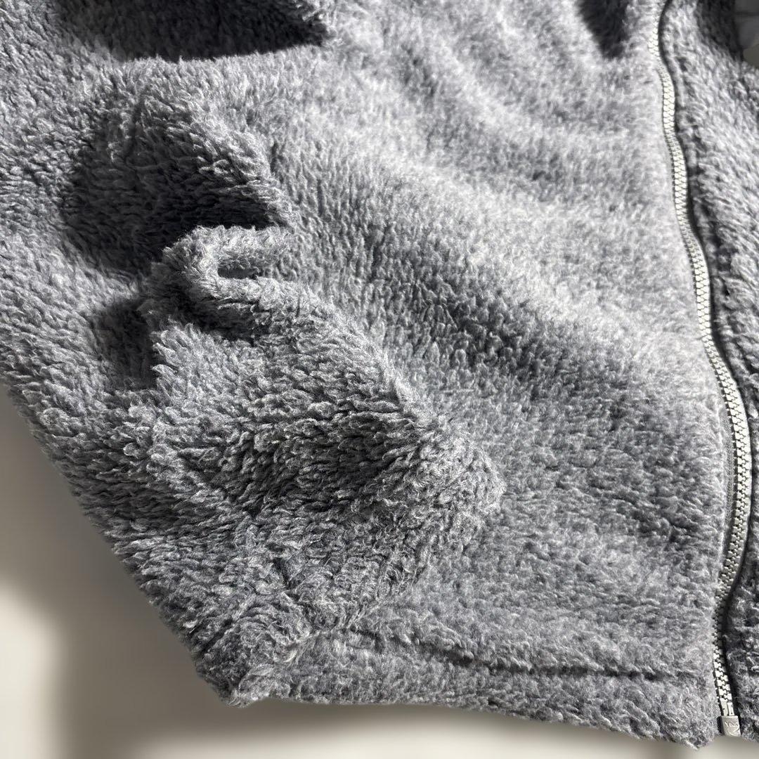 美品 BabolaT バボラ ボアフリース ナイロン パーカー グレー L 防寒