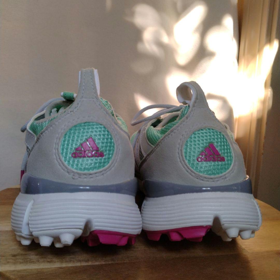 アディダス　新品　レディースゴルフシューズ　超軽量412g　遠征　ミントグリーン