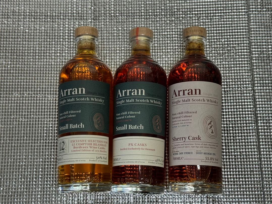 Arran アランボルドーワインカスク＋デンマーク限定PX＋シェリーの３本セット