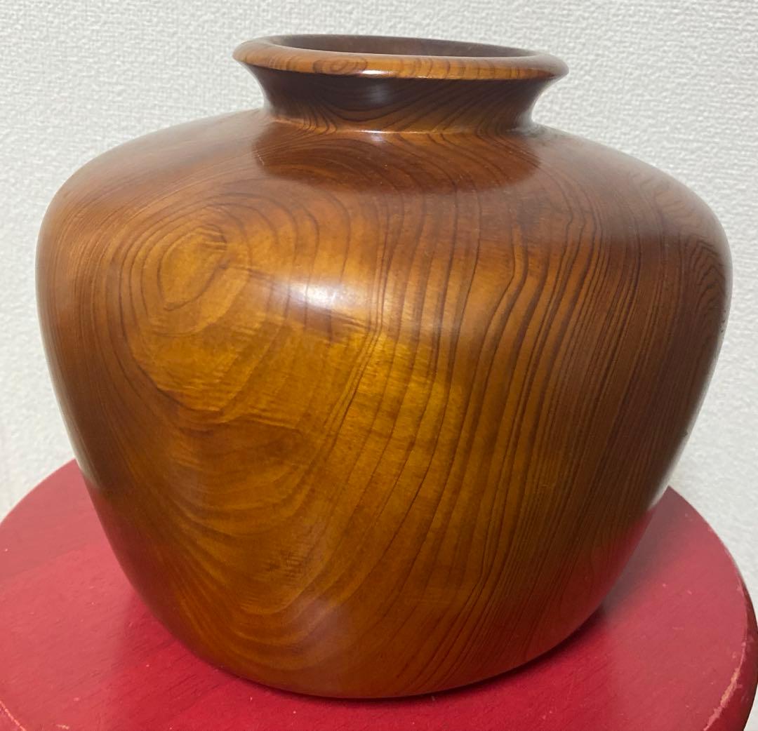 SALE！　屋久杉　世界遺産　無垢　木製装飾用花瓶 茶色 専用箱なし