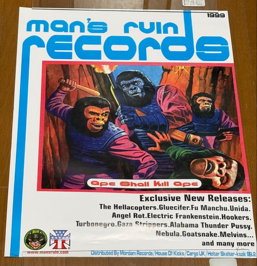 Kozik⭐︎1999 Man's Ruin Records ポスター ⭐︎Ape