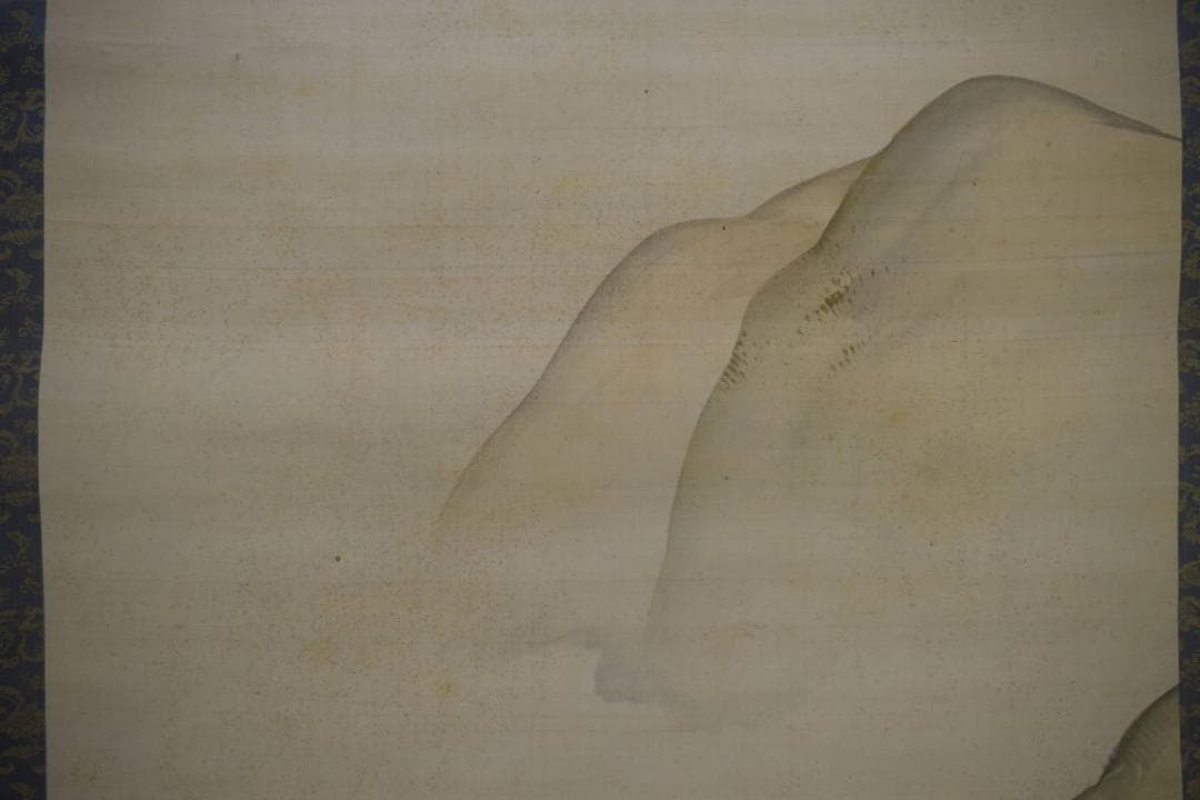 模写/四条派の祖/松村呉春の弟/松村景文/秋景山水図/紅葉/布袋屋掛軸HH-18