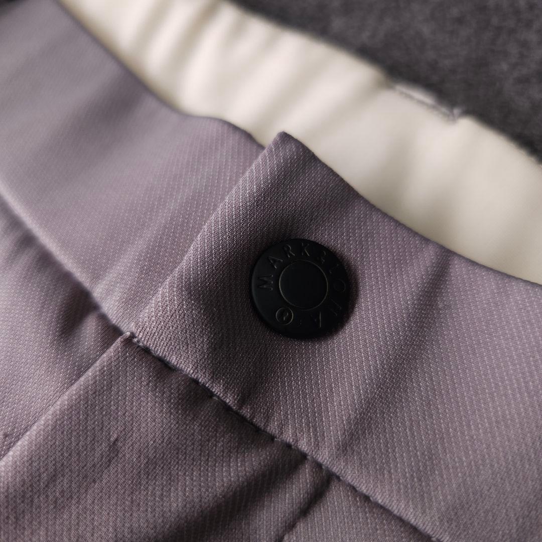 2023年 マークアンドロナ ストレッチゴルフパンツ L グレー スカル ロゴ