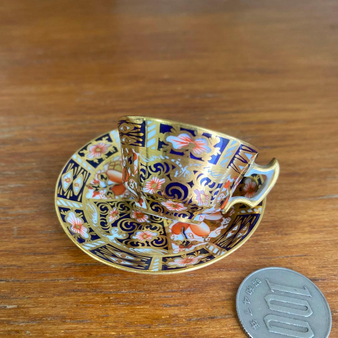 ロイヤルクラウンダービー イマリ ミニチュア　カップ　ソーサー　伊万里