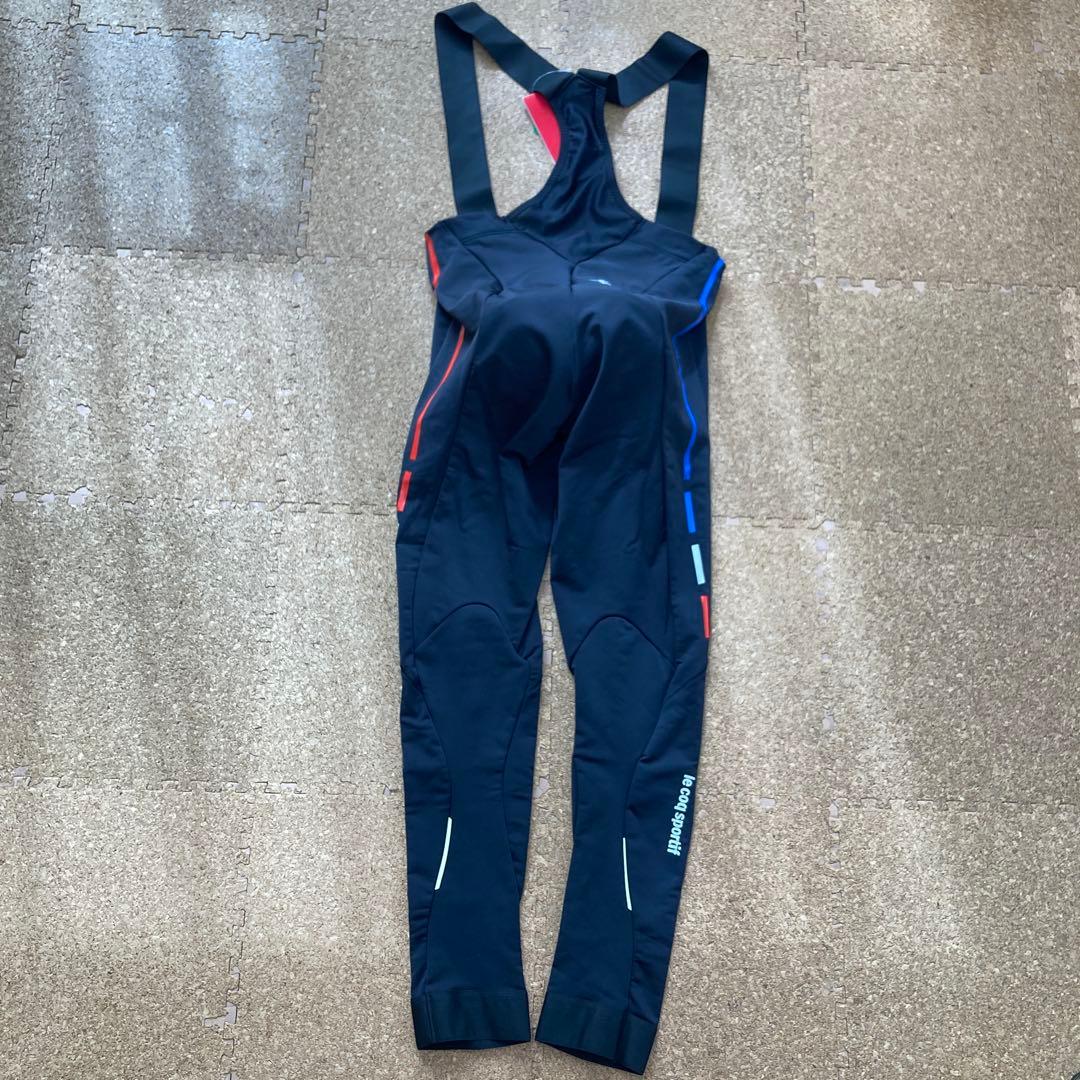 【未使用】ルコック lecoq起毛ビブロングパンツサイクルウェアLメンズ 黒