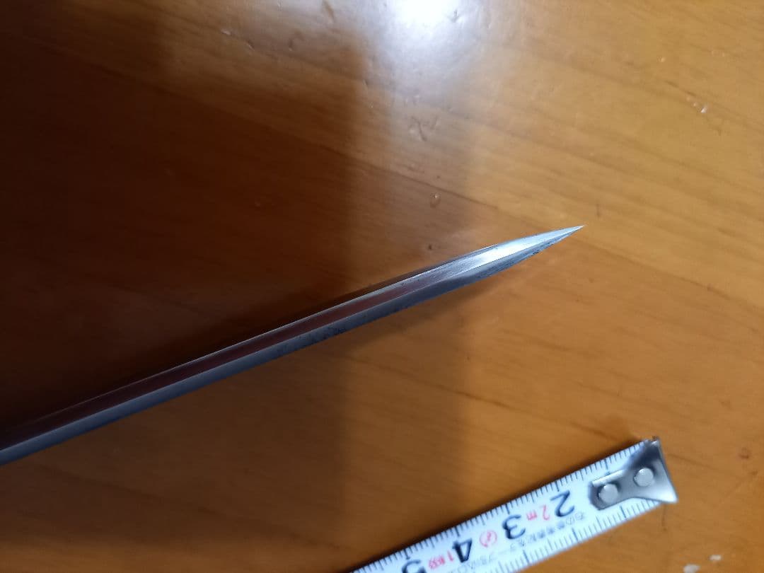 日本刀、残欠、切先部、刃長14.7cm合法サイズです。竹細工刀の材料にいかがです