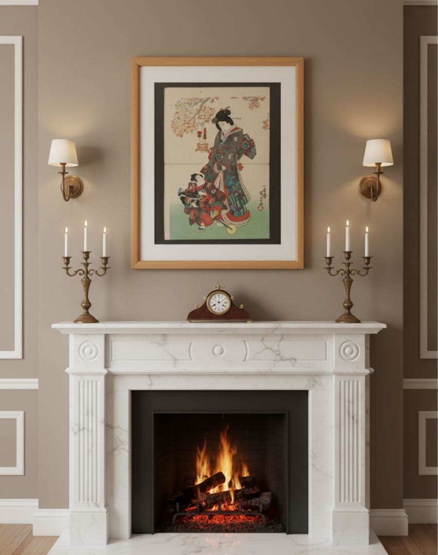 【真作】浮世絵 女性と子供