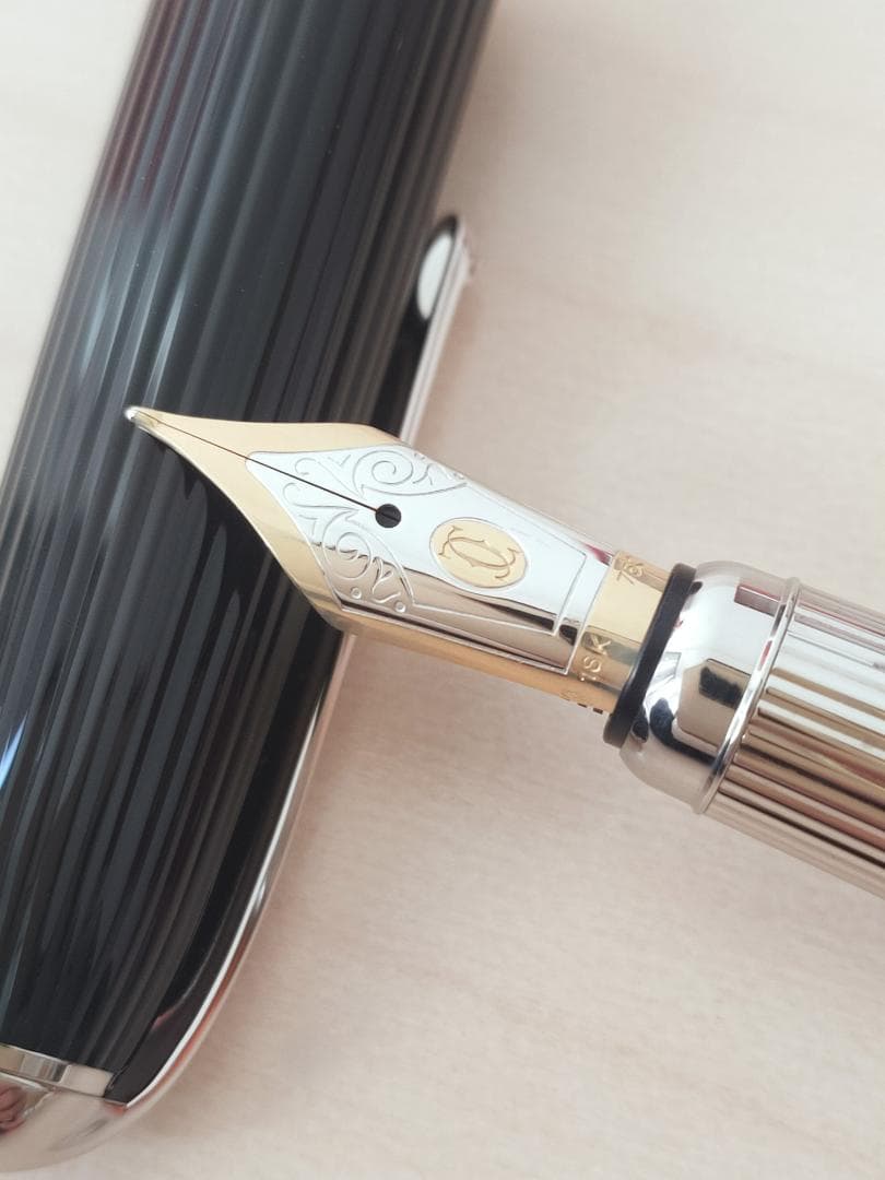 極美品　ルイ　カルティエ　18K　万年筆　プラチナフィニッシュ　ST170039