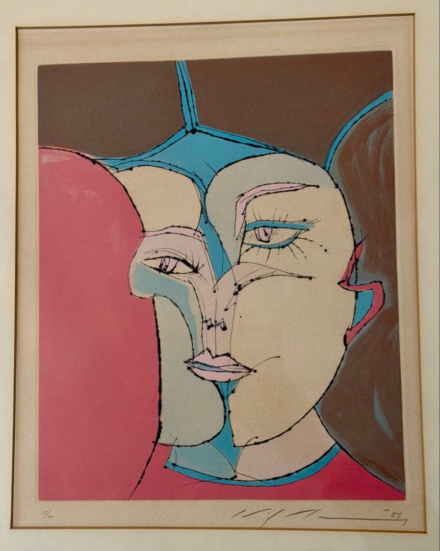 池田満寿夫「バイオリンの間」シルクスクリーン 版画 額装 現代美術 #129