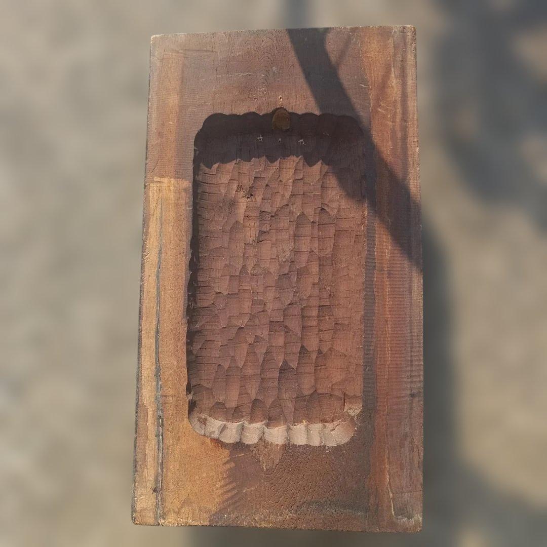 w*a様 ６０９２）木彫りの熊　丸太　天然木　壁掛け？