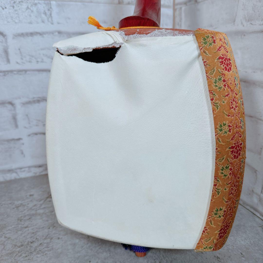 紫檀 子持ち綾杉 三味線 花梨 丸打胴 二本セット スタンド付　和楽器　現状品