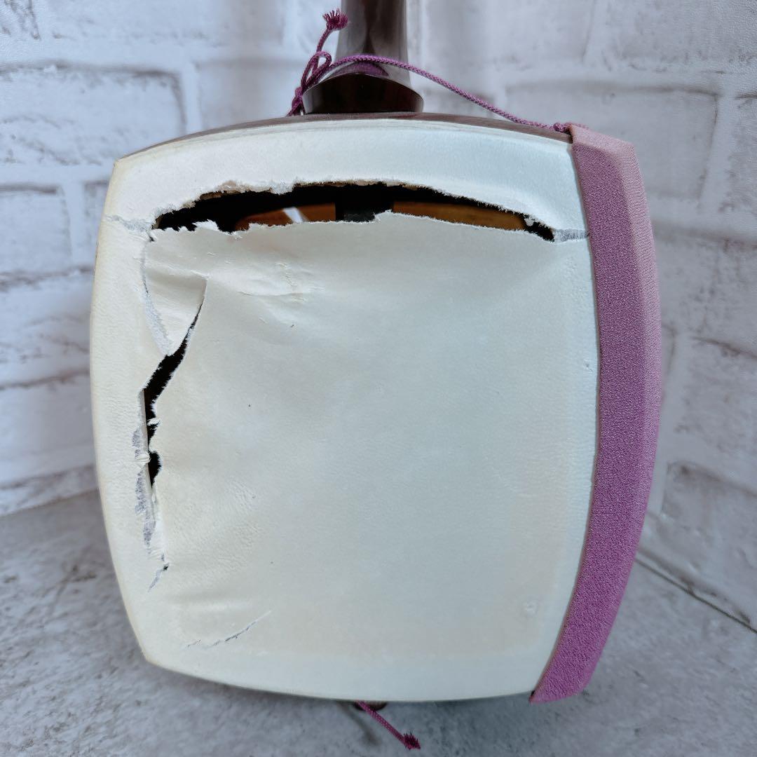 紫檀 子持ち綾杉 三味線 花梨 丸打胴 二本セット スタンド付　和楽器　現状品