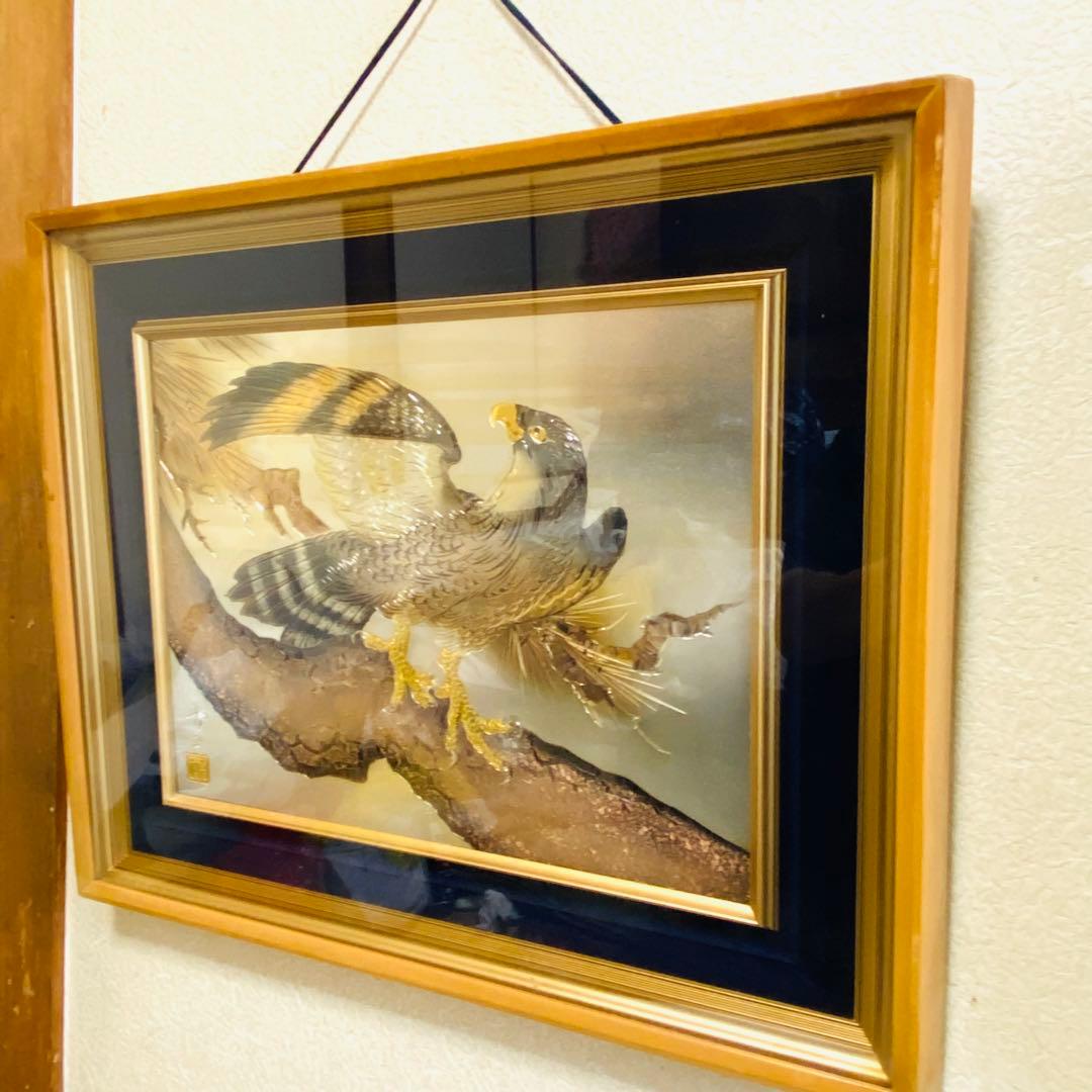 高岡銅器 松鷹 電鋳額