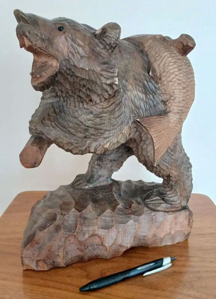 北海道　アイヌ　熊　熊の木彫り　彫刻　民芸　骨董　アンティーク　ヴィンテージ