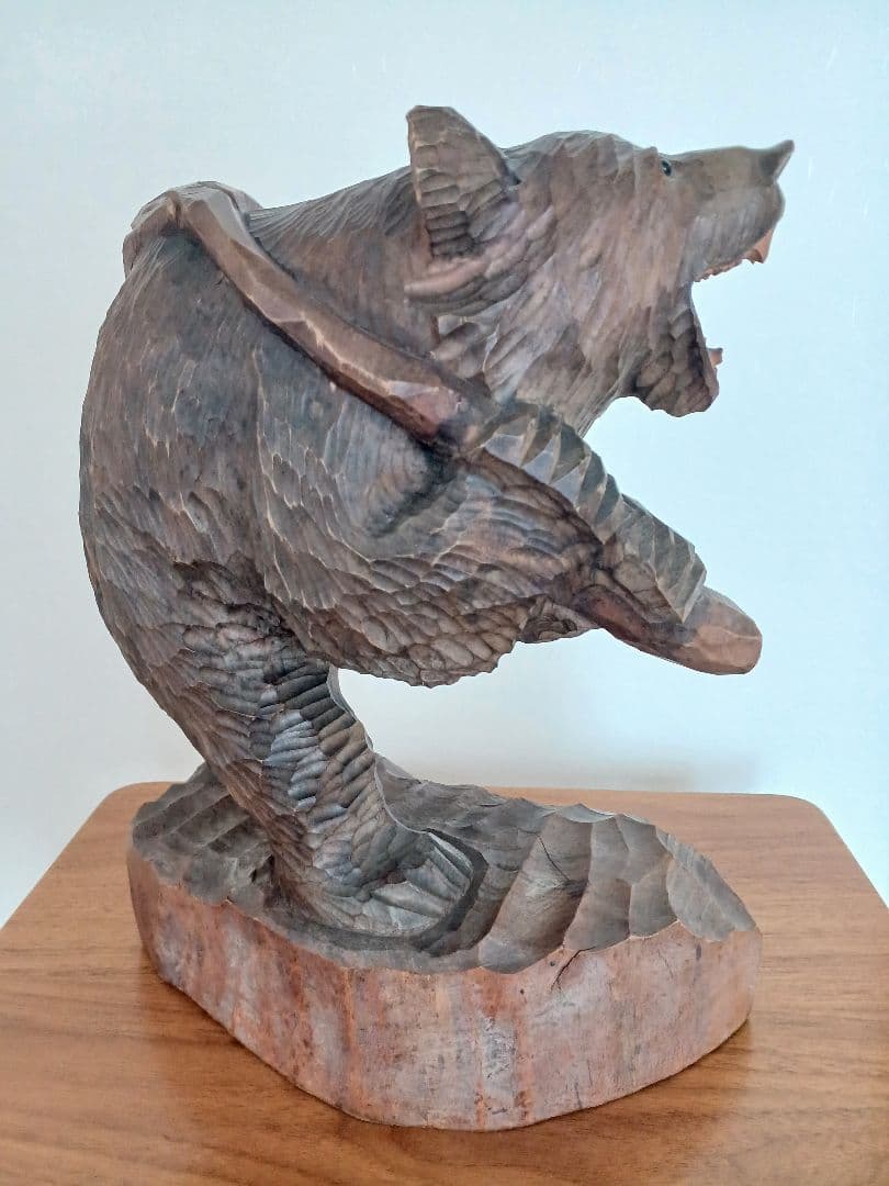 北海道　アイヌ　熊　熊の木彫り　彫刻　民芸　骨董　アンティーク　ヴィンテージ