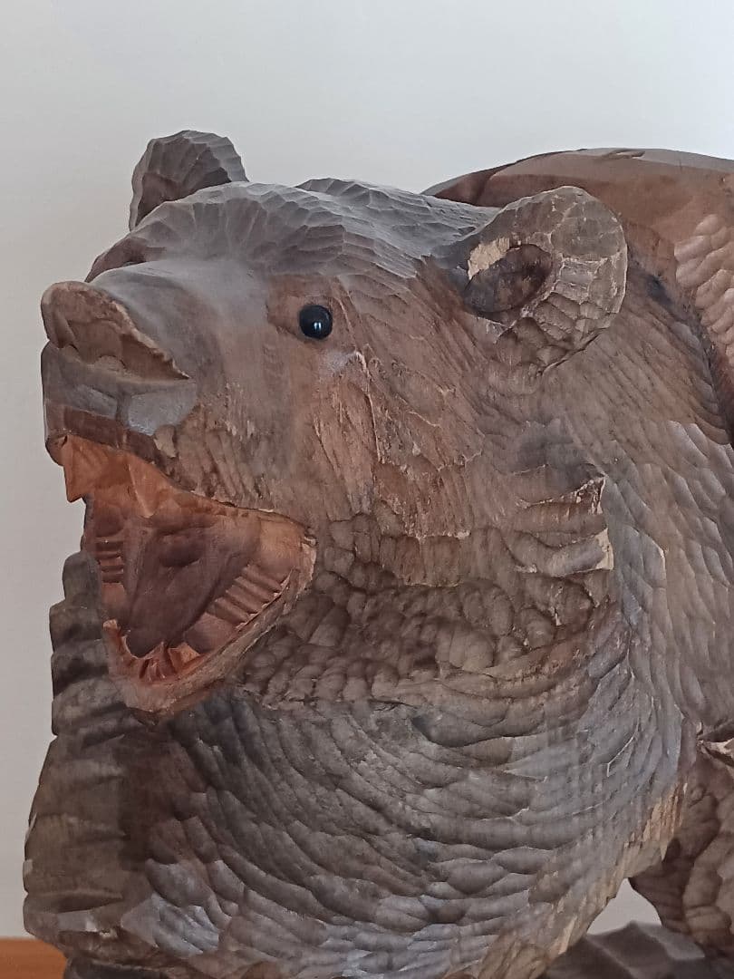 北海道　アイヌ　熊　熊の木彫り　彫刻　民芸　骨董　アンティーク　ヴィンテージ