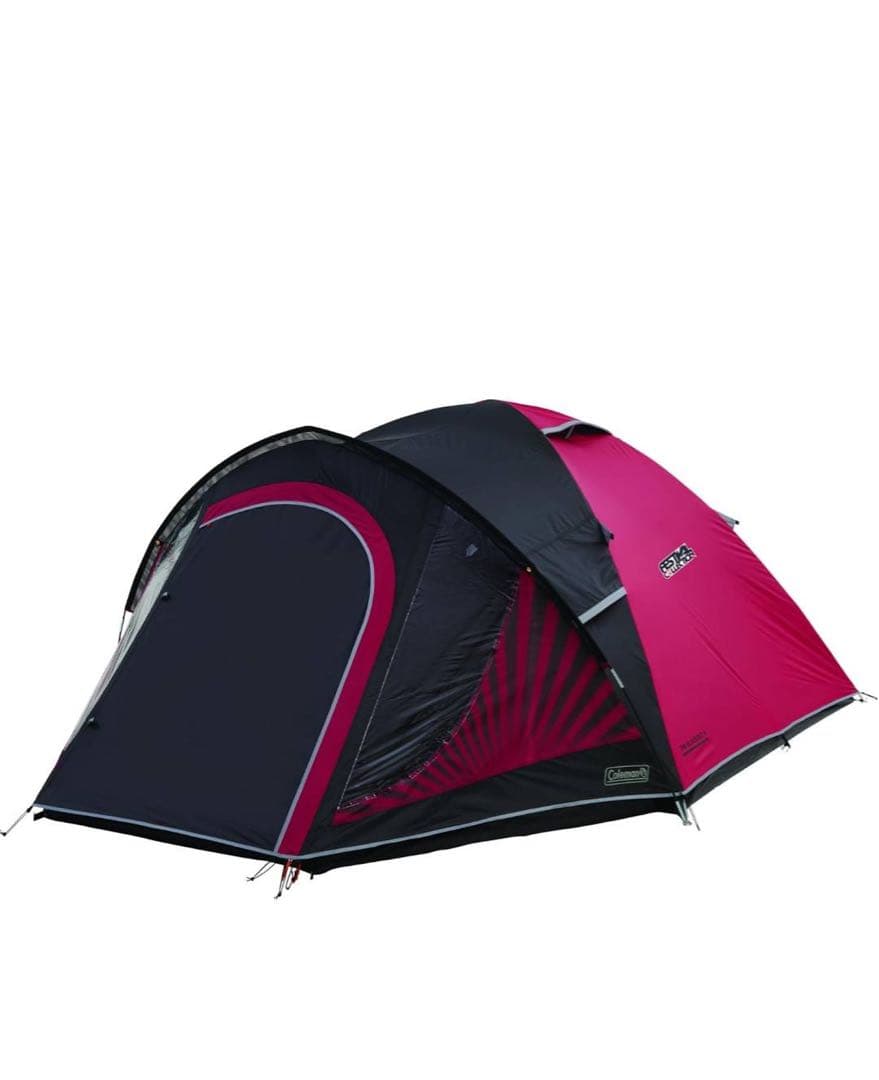 ドーム型キャンプテント 赤黒　コールマンColemanブラックアウトスリー